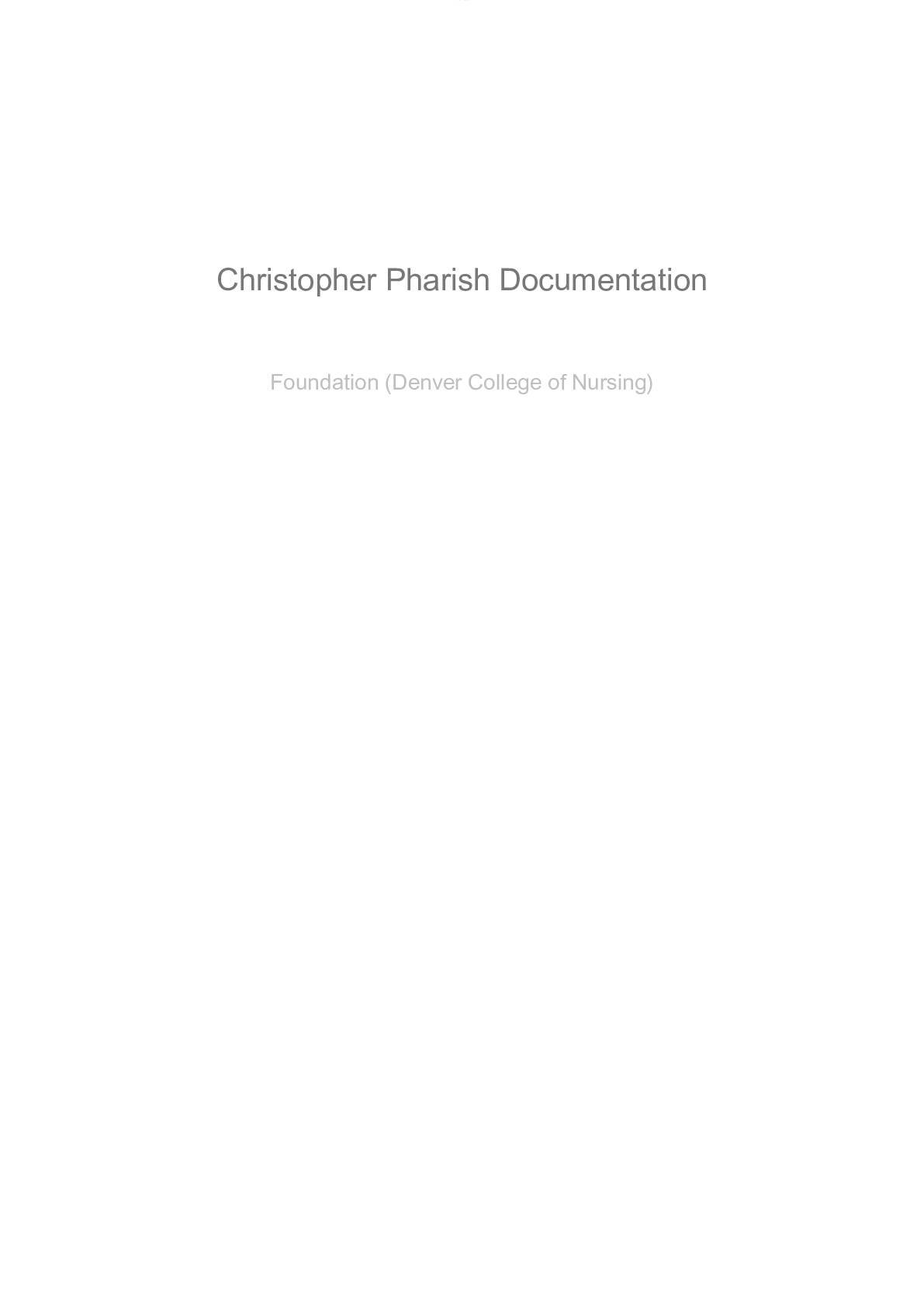 Preview image for Christopher Parrish Documentation Assignments Questions and Answers